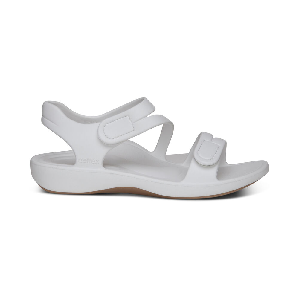 Aetrex Women's Jillian Sport Water-Friendly Sandals - White | USA BYN76IN